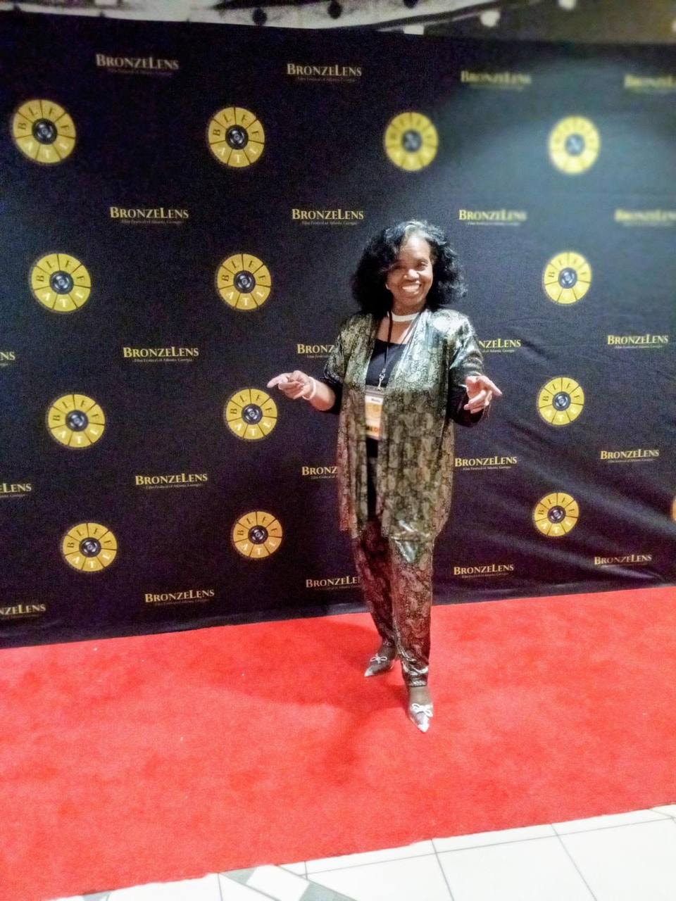 Dr. Dee at the BronzeLens Film Festival of Atlanta on the red carpet