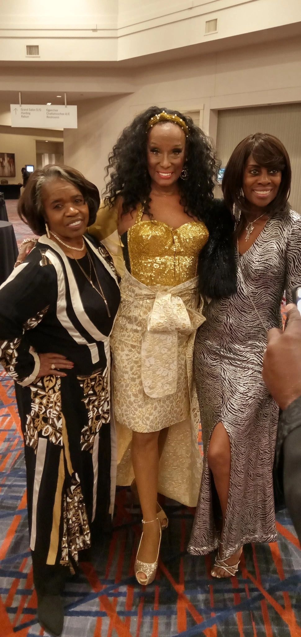 Women dressed up at a gala